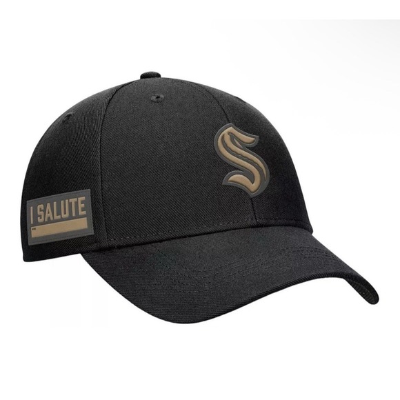 FANATICS NHL Seattle Kraken Military Appreciation Hat‎ Adjustable Black NWT - Picture 1 of 7